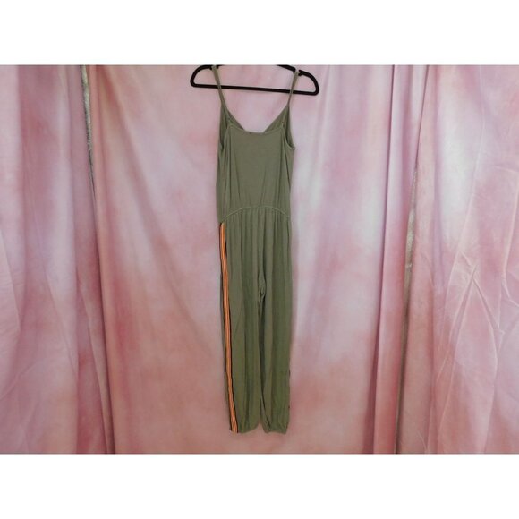 SALE Ambiance Jumpsuit Women Small Olive Green Orange Stripe Casual Versatile Tr - Picture 4 of 7
